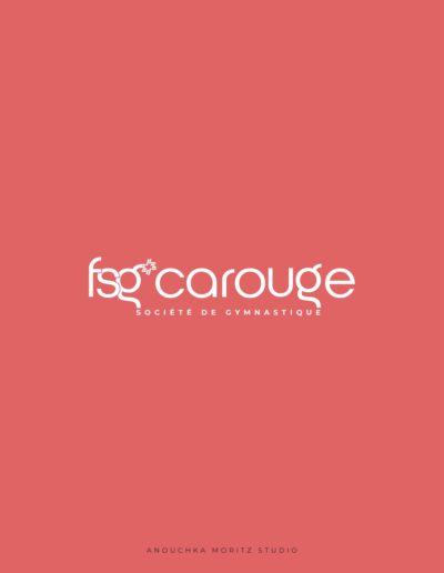 Création logo association sportive avec déclinaisons colorées, FSG-Carouge, Genève, Anouchka Moritz Studio
